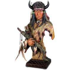 impexit Reproduction Resin Bust Indian with Horns, Colour 33/19/13 cm