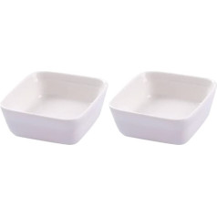 DOITOOL Ceramic Sauce Bowl, Square Spice Plates, Dipping Bowl, Spice Plates, Side Bowls, Serving Bowls, for Seasoning Tomatoes, Sauces, Soy, Mustard, White (2 Pack)