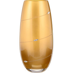 DIAMANTE Gold Metallic Swarovski Crystal Vase 25cm