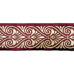 1A-Kurzwaren 35003-bogo Celtic Border Woven Ribbon 35 mm Wide Colour: Bordeaux Gold 10 m