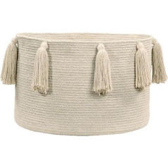 Lorena Canals Aufbewahrungskorb Tassels Natürliche Baumwolle -Beige- 45x45x30 cm