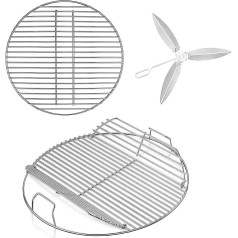Denmay 54.6 cm Cooking Grate, 43.18 cm Charcoal Grate, Cleaning System for Weber 57 cm Charcoal Grills, Kettle Grills, 57 cm Charcoal Grills, One-Touch, Bar-B-Kettle and Master-Touch Cooking Grate