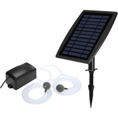 Kavolet Solar Powered Air Pump, Solar Aquarium Oxygen Pump, Oxygenator, Aquarium Oxygen Aerator, Pond Aerator Air Pump, Fishing Aerator with Oxygen Tube Air Bubble Stone, Black
