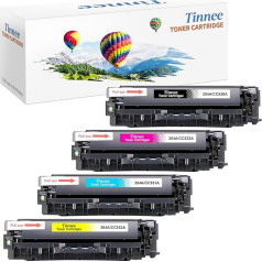 Tinnee 304A Toner Compatible with HP HP 304A CC530A CC531A CC532A CC533A Toner Cartridges for HP Color Laserjet CP2320 CM2320NF CM2320FXI CP2025 CP2025N CP2025DN (1 Black, 1 Cyan, 1 Magenta, 1 Yellow