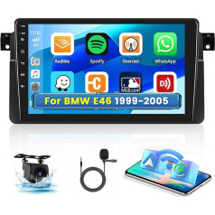 Android 13 Car Radio 2 DIN Carplay with Sat Nav for BMW E46 1999 2000 2001 2002 2003 2004 2005 9 Inch Car Radio Double DIN with Bluetooth Hands-Free System Android Car HIFI WiFi RDS FM Reversing