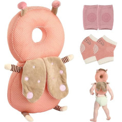 Tslbw Baby Pillow Baby Knee Pad Toddler Head Protection Pillow Adjustable Baby Pillow Backpack Baby Back Protection Pillow Infant Anti-fall Safety Pads for Walking Crawling Head Protection Backpack (Pink)