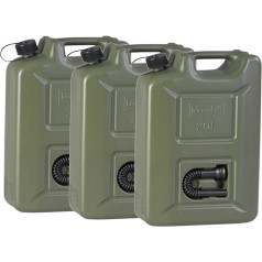 Set of 3 Petrol Cans 20 Litres Olive Green 20 L UN Approval Diesel Petrol