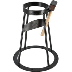 Rivanto® Wood Splitter Set S, Wood Splitter + Hammer, Made of Carbon Steel/Cast Iron, Diameter 38.5 x Height 46.5 cm, Ignition Logs / Kindling Wood DIY without Axe