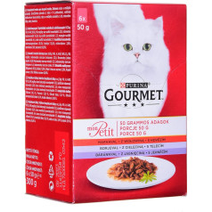 Gourmet mon petit gaļas maisījums - mitrā kaķu barība - 6 x 50 g