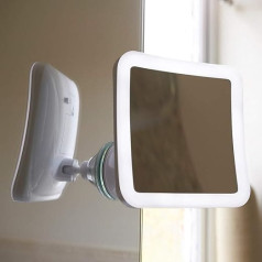 Auraglow Wireless Illuminated 10X Magnification Shaving Makeup Beauty Bathroom Mirror with LED Light & Lockable Suction Cup