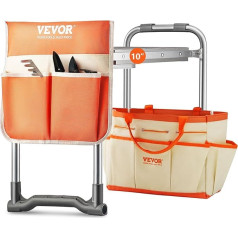 VEVOR Garden Seat Kneeler with Soft Knee Cushion for Gardening - Garden Kneeler Foldable Garden Stool up to 150 kg with Tool Bags Garden Chair for Kneeling & Sitting 550 x 300 x 445 mm