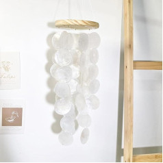 Wind Chime Boho Decorative Shell Dream Catcher Mother of Pearl Wind Chimes Garden Decoration 60 x 40 x 13 cm Capiz Shell Chain Garland Hanging Decoration for Windows or Decoration Living Room Garden