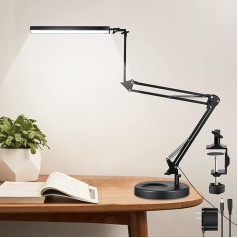 SAVSOO LED Desk Lamp, 36 Inch Long Architect Lamp, Work Light, Metal LED Table Lamp with Clamp, Eye-friendly, Dimmable Desk Lamp with 3 Colour Modes, 10 Brightness Levels, Memory Function