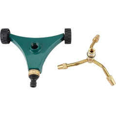 Jeffergrill Lawn Sprinkler Copper Automatic Garden Sprinkler System Metal Rotary Sprinkler Three Arm Lawn Sprinkler System Rotating Garden Cooling Yard Tool for Outdoor Garden