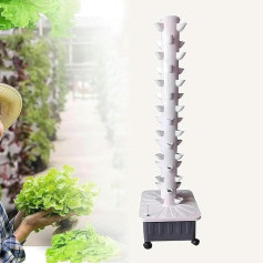 CHEMYO Vertical Hydroponic Garden Tower (10/15/20/25/49 Holes) Hydroponic Tower Adapter + Water Pump, Mesh Pots + Moving Water Tank for Indoor Herbs, Fruits and Vegetables