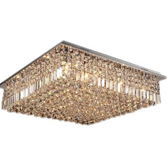 LED Crystal Ceiling Light Square K9 Crystal Ceiling Light Modern Crystal Ceiling Light Flush Mount Close To Ceiling Light Fixtures for Hotel Restaurant Bedroom Foyer Hallway (80 x 80 cm)