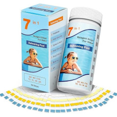 Pool Test Strips 7 in 1 PH Test Strips, Water Tester Drinking Water, Pack of 50 Water Test Strips for Drinking Water, Aquarium Test Strips, Spa Whirlpool Test Strips for Tap Water