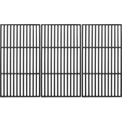 Uniflasy Cast Iron Grill Grate Set of 3 for Char-Griller 1624 Smokin' Champ Charcoal Grill Horizontal Smoker Grates Replacement Parts