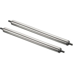 PATIKIL Conveyor Roller 2.5 cm Diameter 30.5 cm Length, 2 Pieces Stainless Steel Gravity Gearbox Replacement Part Galvanised End, Silver