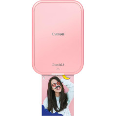 Canon Zoemini 2 Mini Photo Printer Mobile Portable on the Go Pocket Printing Kit (Photo Print 5 x 7.6 cm, for Smartphone and Tablet, Built-in Battery) Rose Gold [+ 20 Zinc Print Set + 10 Circle