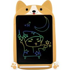 PUPPY LCD Writing Tablet Large 10 Inch Colorful Screen Erasable Electronic Digital Drawing Pad Doodle Board with Stylus Pen Gift for Kids Adults Home School Office (Yellow)