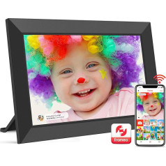 Frameo WLAN Digital Picture Frame, 10.1 Inches, HD 1280 x 800 IPS Touchscreen Electronic Photo Frame with 32 GB Memory, Auto Rotation, Easy Sharing of Photos, Videos via Frameo App