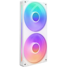 NZXT F240 RGB Core - 240mm Single Frame Fan Unit with 2 x 120mm RGB Fans - Speed and Lighting Control - High Static Pressure and Air Flow - 8 aRGB LEDs per Fan - White