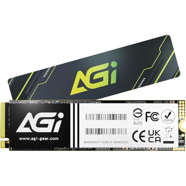 AGI 1TB AI818-43 PCIe NVMe M.2 Gen4x4 SLC Cache 3D NAND Flash Internal Solid State Drive SSD with Graphene Heatsink (R/W Speed up to 4770/2890 MBs)