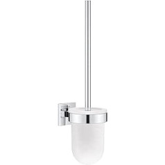 GROHE Start Cube 40977000 Toilet Brush Set (Wall Mounted, Concealed Fixing, Material: Glass/Metal) Chrome