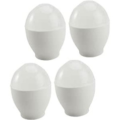 KICHOUSE Set of 4 Steamed Egg Cups with Lid Tiny Container Mini Oven Hard Boiled Egg Container Poached Egg Cups Silicone Egg Bite Moulds Egg Maker Cup Cooking Utensils Egg Cooker