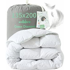 Welldora Comfort Duvet 135 x 200 cm, 100% Extra Soft Feathers and Down, Specialist Tested, Oeko-Tex, Allergy Sufferers, RDS Certified for Animal Welfare, Warm Feather Duvet Down Duvet 135 x 200 cm
