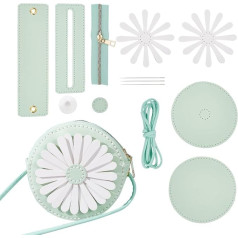 WADORN DIY Purse Sewing Kit, DIY Craft Beautiful Shoulder Bag Sewing Materials Cute Flower Sewing Pattern Sewing Round Bag Kit for Handmade Purse Making Accessories Birthday Gift