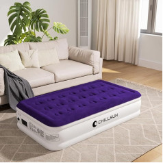 CHILLSUN Self-Inflating Air Bed for 1 Person with Electric Pump, Air Mattress Self-Inflating, Inflatable Mattress Guest Bed Foldable Inflatable Bed 190 x 100 x 40 cm