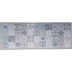 OKu-Tex Doormat, Entrance Mat, Colourful Mosaic Pattern, Mosaic Blue, 45 x 120 cm