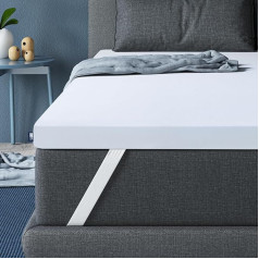 BedStory Topper 140 x 200 cm - H2/H3 Hardness Levels 7 cm Gel Topper with Memory Foam - Oeko-Tex Certified Mattress Topper with Washable Cover