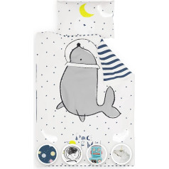 sleepwise Children's Bed Linen 100 x 135 cm, Baby Bedding Set for Children with 1 Pillowcase 40 x 60 cm, Extra Soft Microfibre Children's Bedding Set for Girls and Boys with Zip, Space Fun