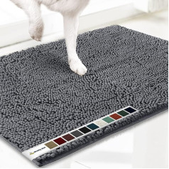 Muddy Mat® AS-SEEN-ON-TV High Absorbent Microfiber Dog Doormat and Pet Rug Non-Slip Thick Washable for Kitchen Bathroom Bedroom and Indoor Area (Grey, Medium, 30