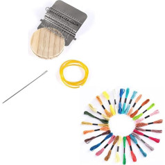 BDHI Mini Loom Machine Too Small Loom Speedweave Type Weave Tool 14 Hooks Small Loom Speedweve Type Weave Tool DIY Textile Tool for Repair Jeans for Clothing Repair