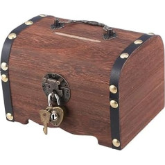 Veemoon Retro Wooden Chest Storage Box with Treasure Castle Gift for Adults Children Jewellery Collection