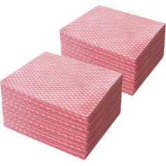 Peachicha Reusable Cleaning Cloth, Tea Towel, Paper Towels, Hand Towels, Multipurpose Towels, 100 Pcs/Pack, Red