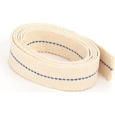 NKlaus Set 2 x 1 m 25 mm 100% Natural Cotton Lamp Wick Flat Strand Wick Lantern Wick for Oil Burner Oil Lamp with Purified Petroleum 40278