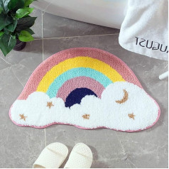 SDINAZ Bath Mat Rugs Non-Slip Washable Bath Mats Bath Mat Pads Bath Mats Shower Mats Bath Mats Cloud Shape Pink