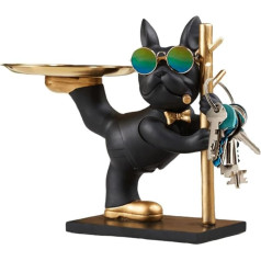 Asslye French Bulldog Figure, French Bulldog Key Shell Key Storage Modern Sculpture Decoration for Hallway Living Room