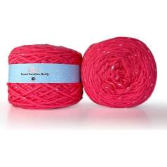 Tweed Twinkles Bulky Thick Acrylic Yarn for Knitting and Crocheting, Thick Blanket, 2 Cakes (400m/400g), #5 Bulky Coarse Weight (Watermelon Red)