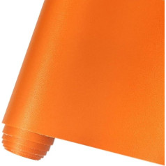 HYANG Smooth Plain PU Faux Leather Roll: 30cm x 135cm, Fabric PU for Bags, Bows, Earrings, DIY Crafts (Orange)
