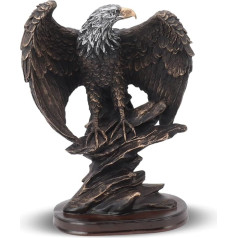 WOOXGEHM Eagle Statue, Made of Resin, High Precision, Clear Texture, Lifelike ROC Spread Wings, Beautiful Retro Bronze Painting, Eagle for Living Room, Office Decoration, Gift for Bird Lovers