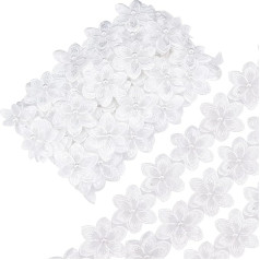 GORGECRAFT 5 Yards 3D Organza Flower Lace Edge Ribbon Beaded Edge Trimmings Embroidered Applique Fabric Vintage Sewing Craft for Wedding Dress Embellishment DIY Dress Decor (White)