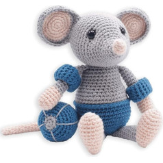 Hardicraft HC-40IC52 Crochet Pack Mouse Eddy Cotton, Grey, One Size