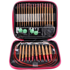 13 Pairs Interchangeable Bamboo Knitting Needle Set, 2.75 mm - 10.0 mm, Aluminium Circular Knitting Needles Ring Set