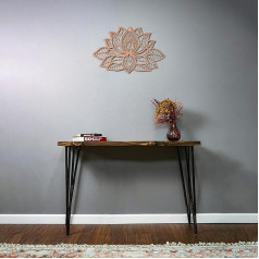 IWA CONCEPT 3D Mandala Metal Wall Decoration | Lotus Flower Decoration for Home | Bedroom Metal Wall Art | Office Decor | Living Room Decor | New Year Gift | (36 x 23 inches) | 91 x 59 cm, Copper)